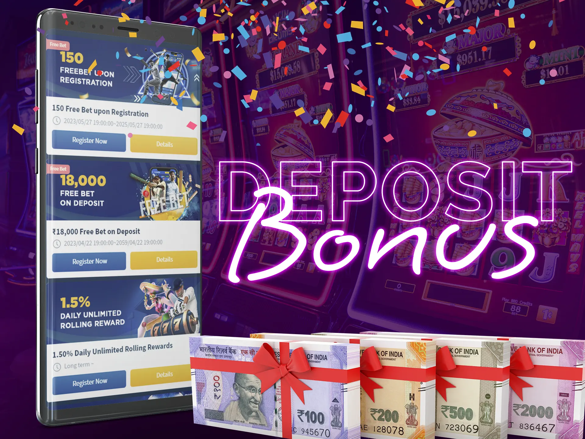 A deposit bonus is the awarding of any cash amounts or free spins for funding your gaming account.