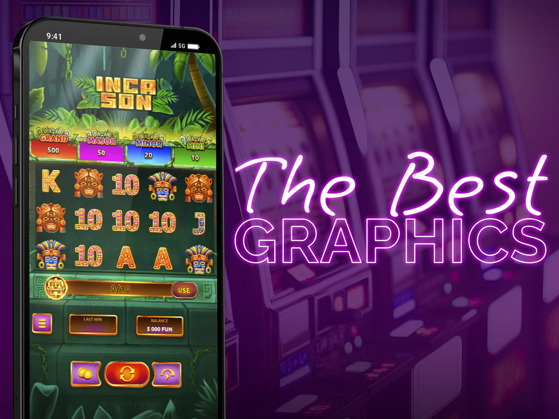 Modern mobile slots have great graphics and dynamic animation.