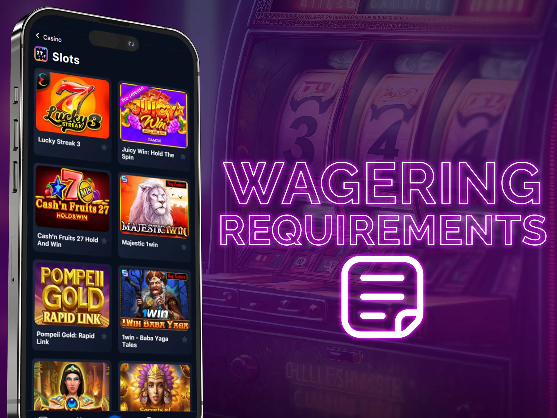 Each casino has its wagering terms and conditions.