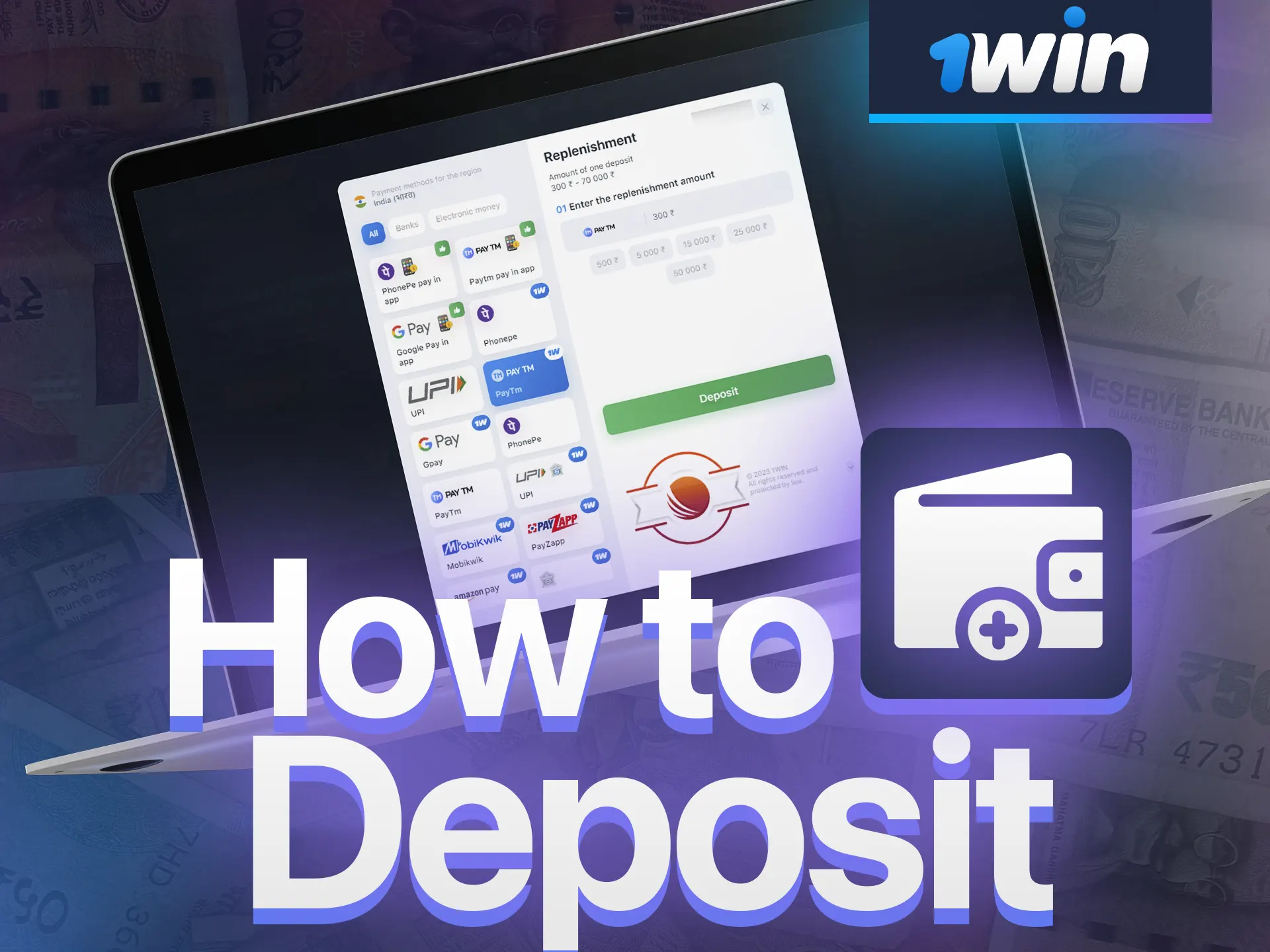 Follow the steps below to make a deposit.