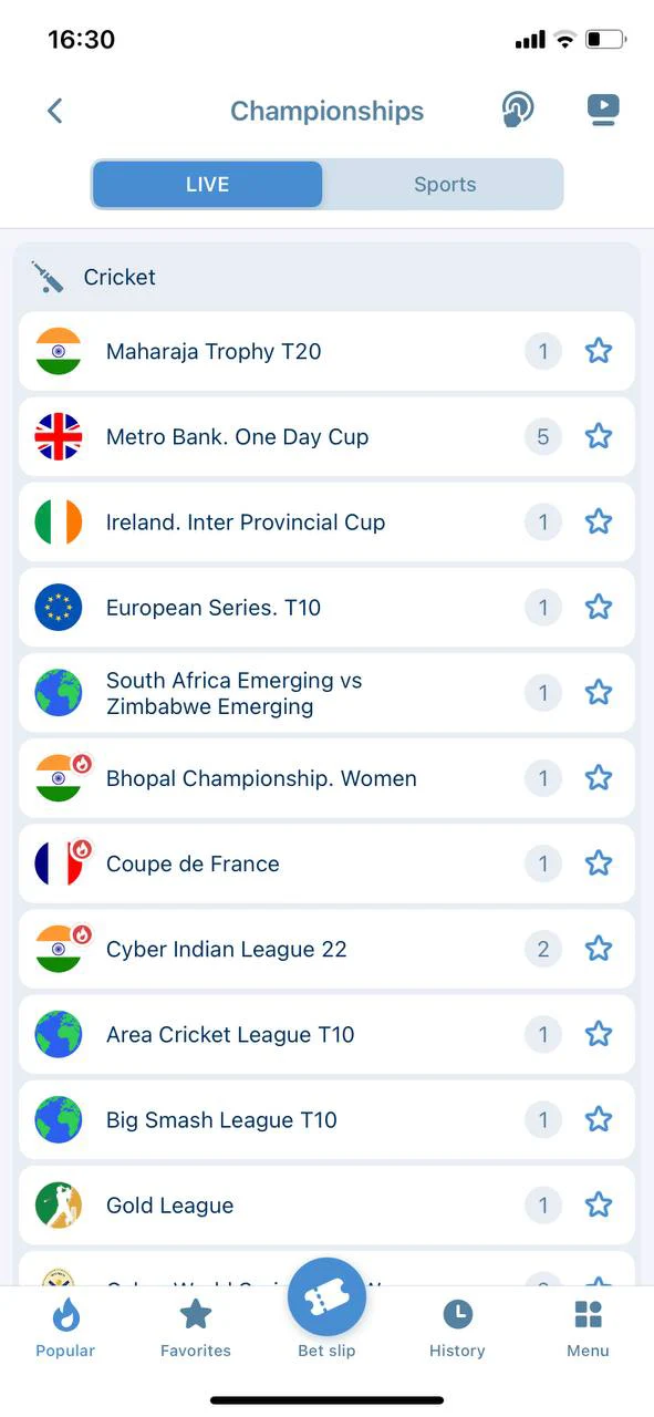 Place your cricket bets on the 1xbet mobile app.