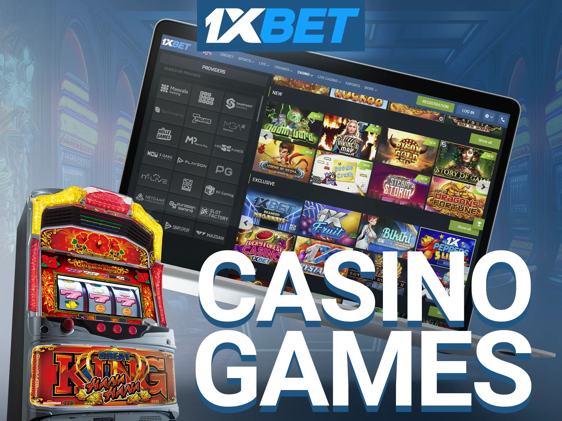 1xBet features over 2,000 games from leading software providers.