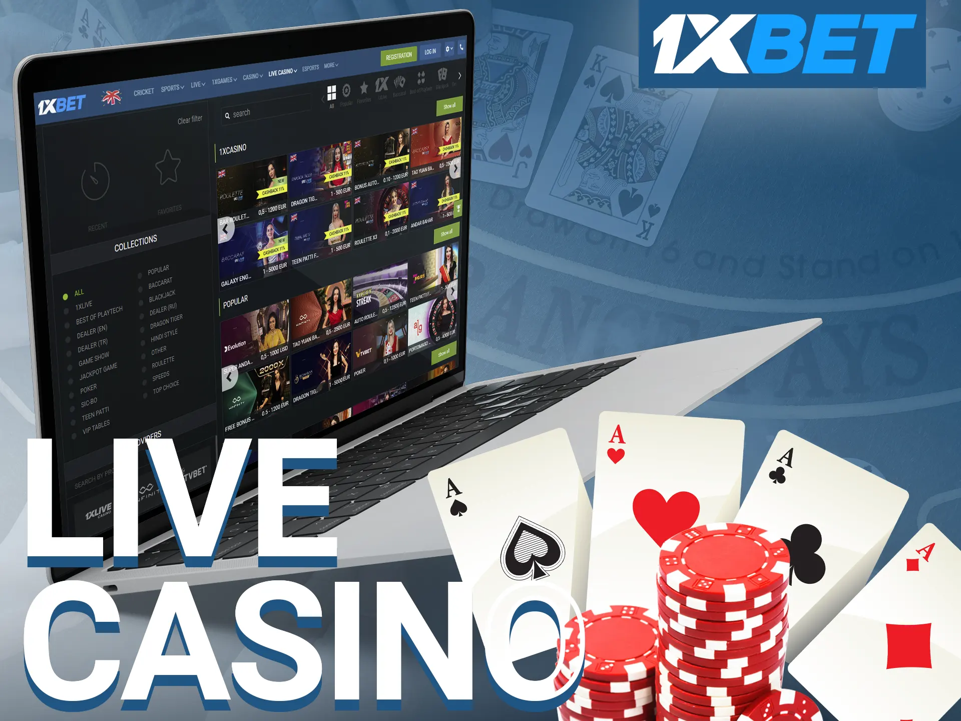 At 1xbet live casino, players can interact with live dealers in real-time.