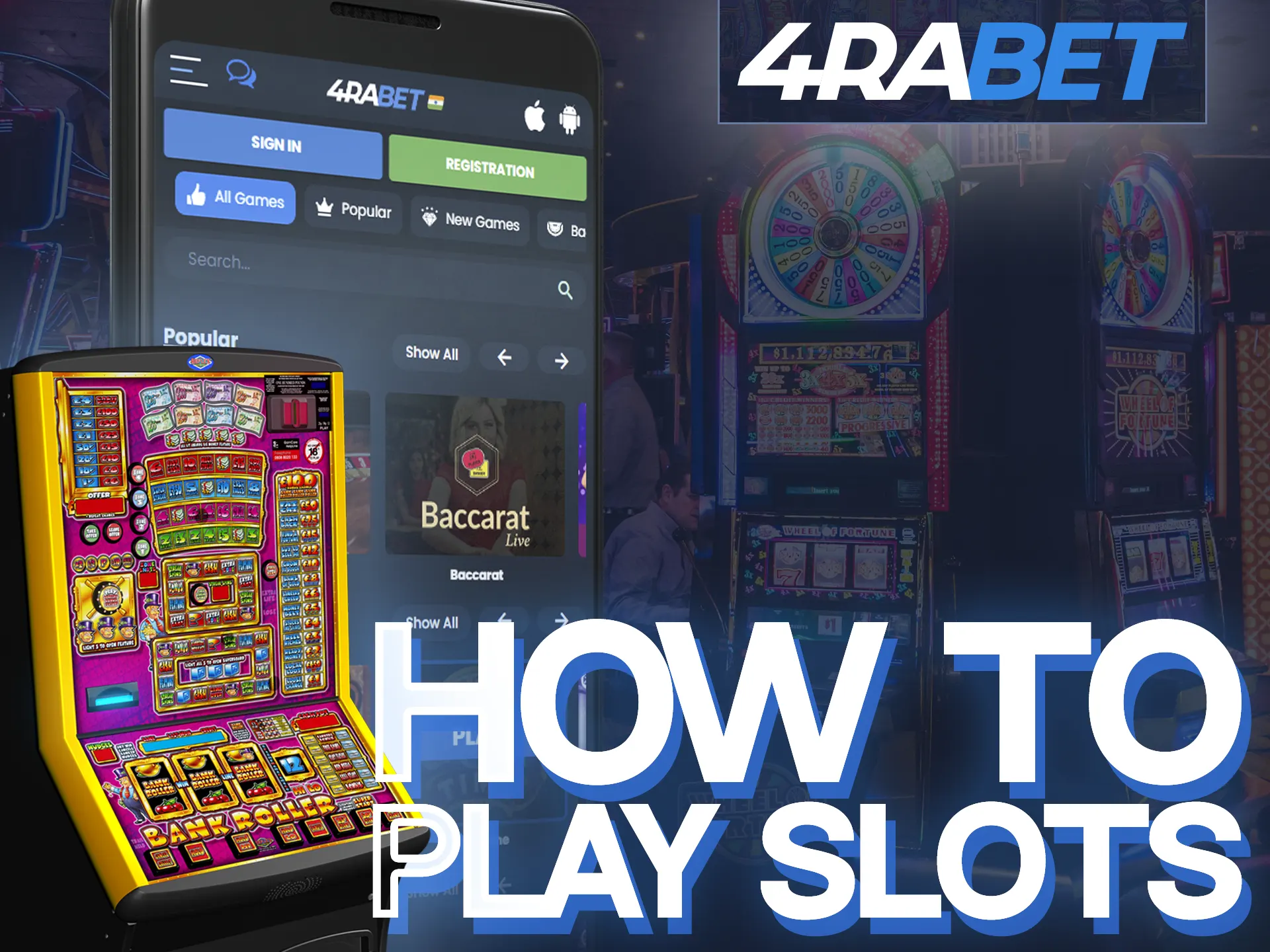 Learn how to play slots on the 4Rabet mobile app.