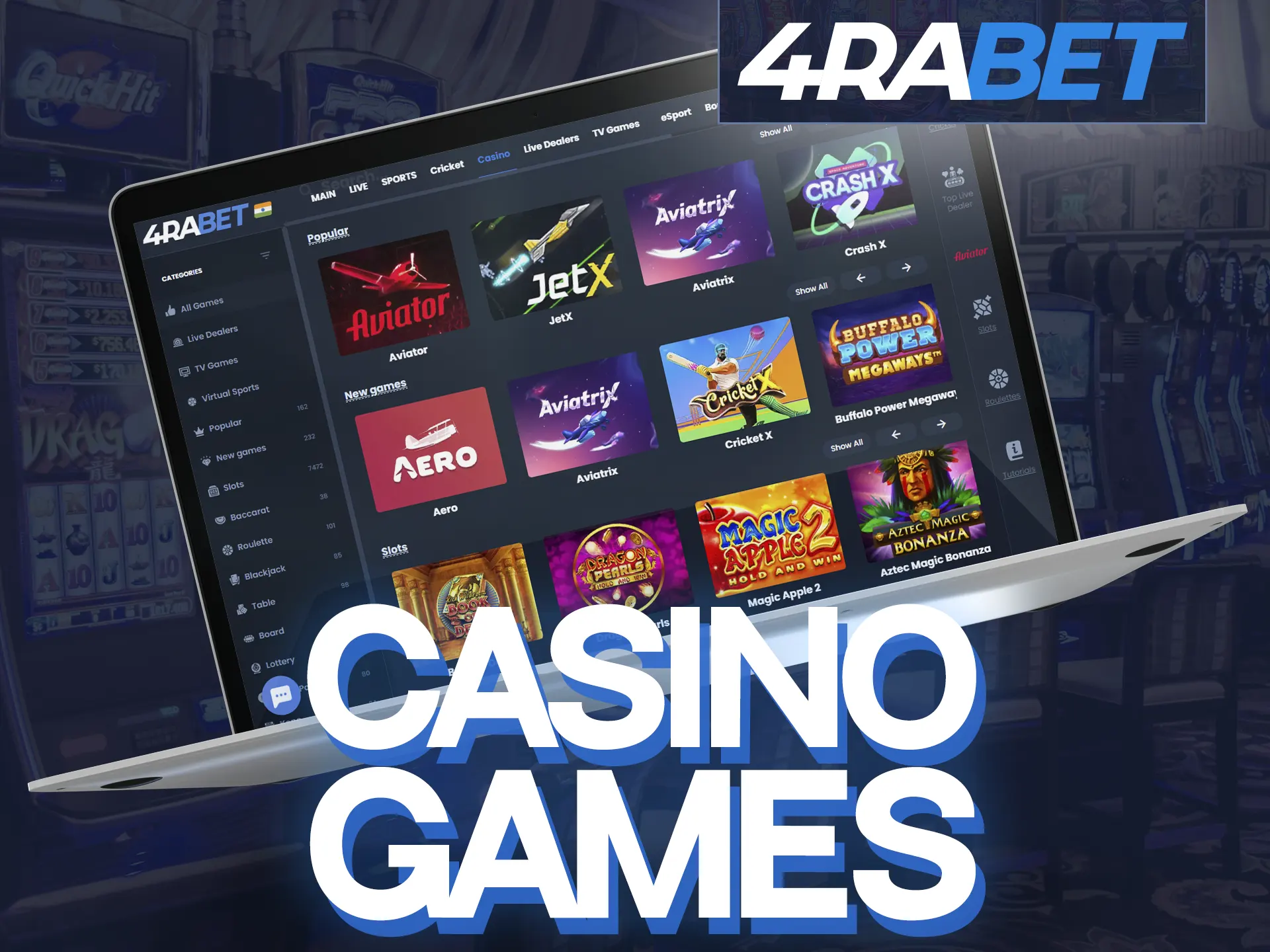 4Rabet Casino offers a diverse range of games.