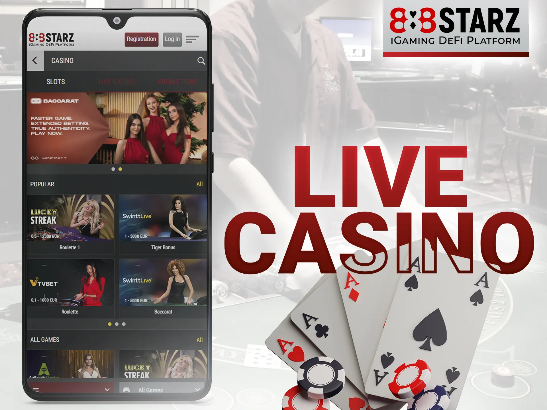 Experience the full range of emotions of live casino gaming.
