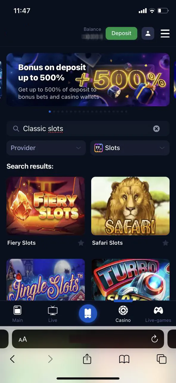 Choose classic slots and start playing.