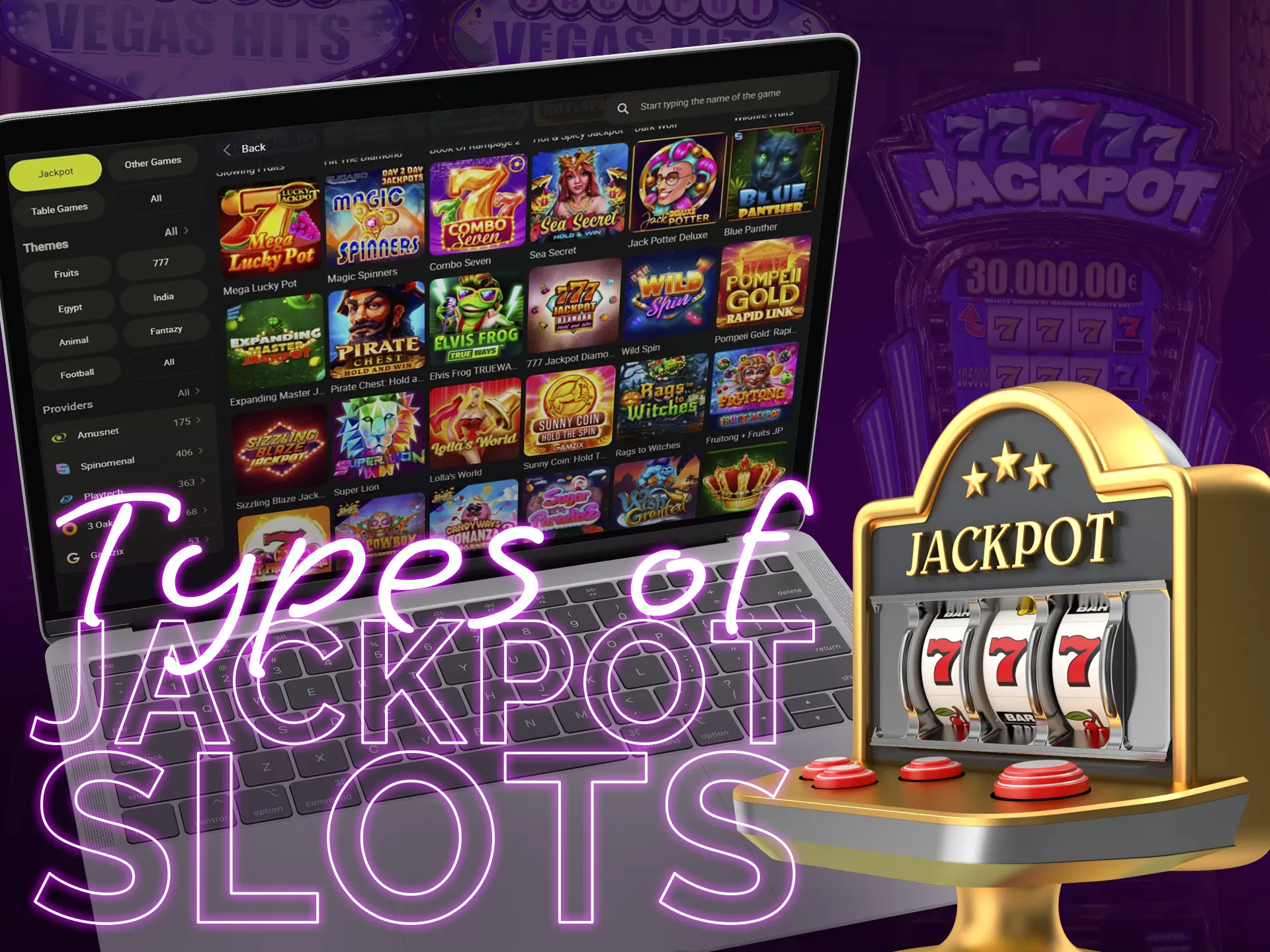 Get information about what kind of jackpot has a selected slot can be found in its description.
