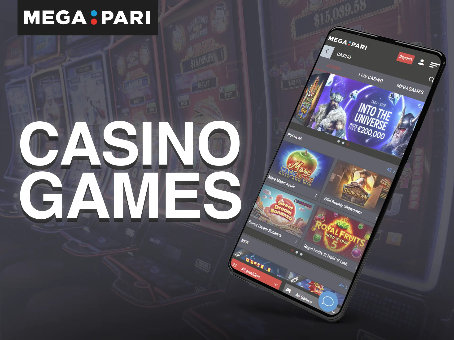 Play online casino games on the Megapari mobile app.