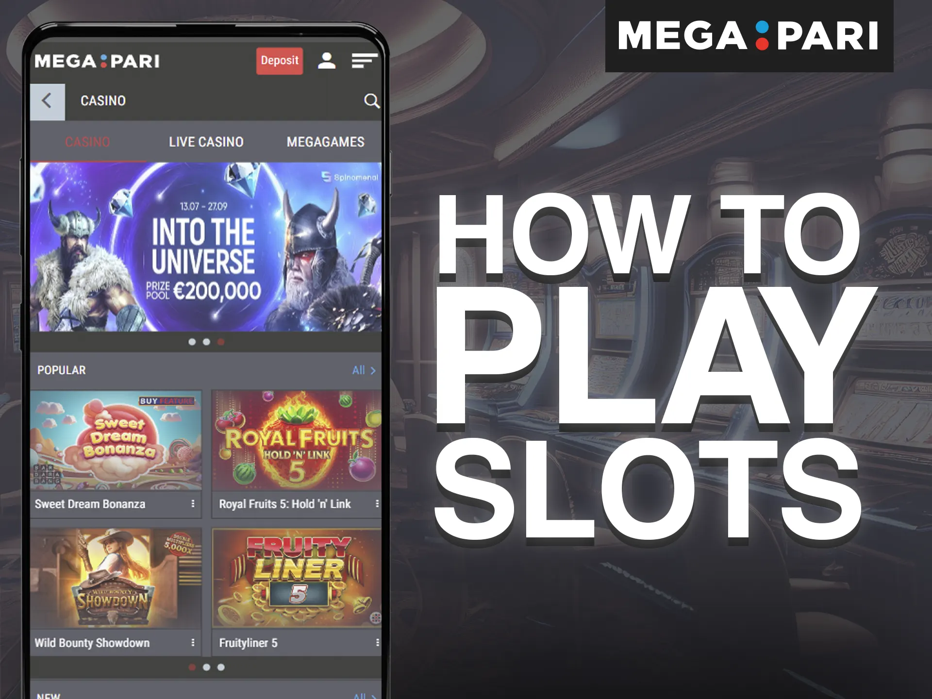 Learn how to play slots on Megapari.