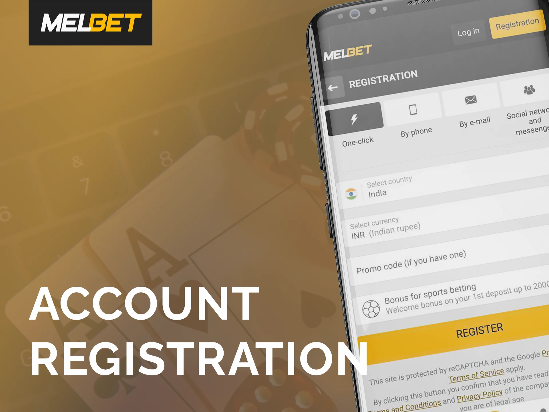 Register an account to get started with the Melbet app.