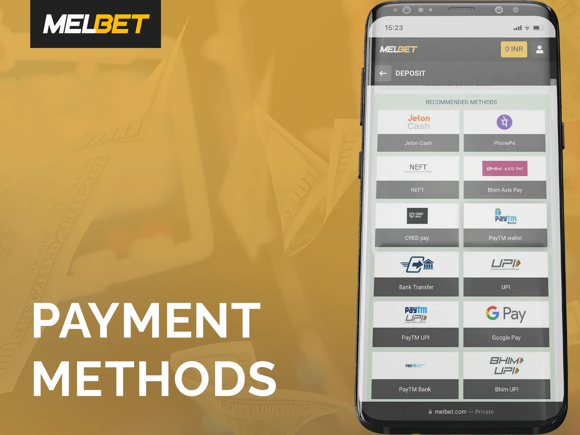 Familiarise yourself with information about payment methods.