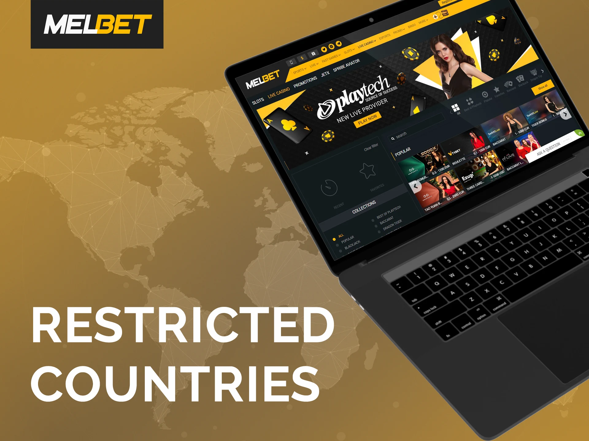 Сertain jurisdictions do not allow players to access the casino site.