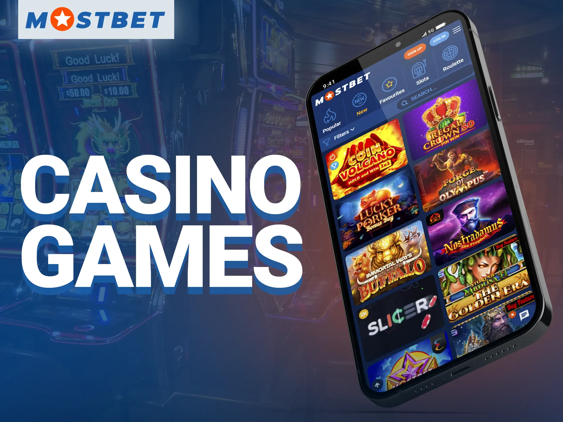The Mostbet app offers an extensive selection of exciting casino games.