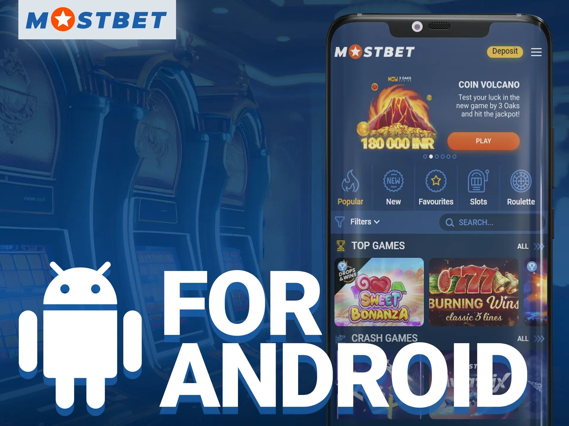 Install the Mostbet mobile app on your Android device.