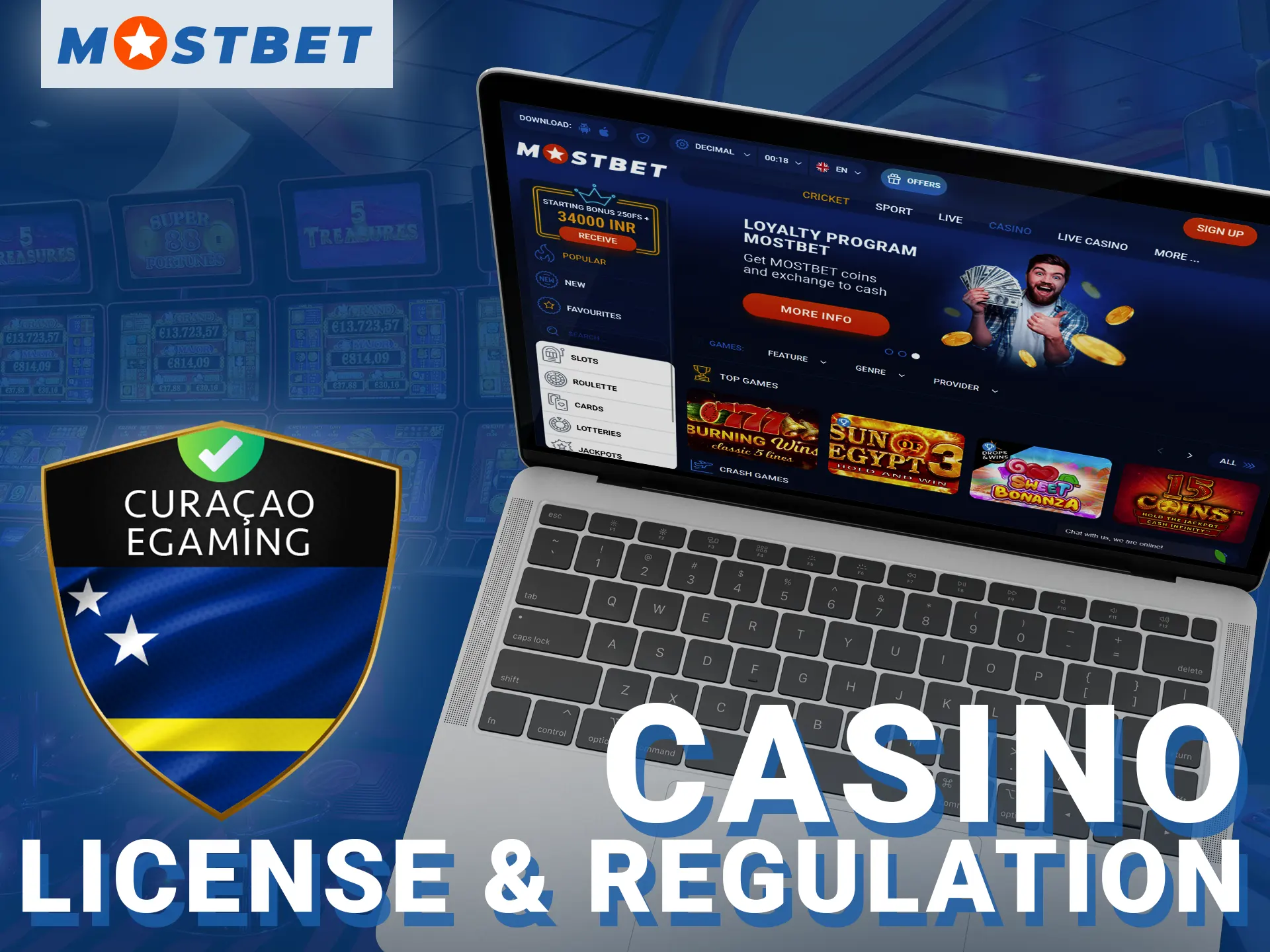 Mostbet proudly displays its Curaсao gaming licence.