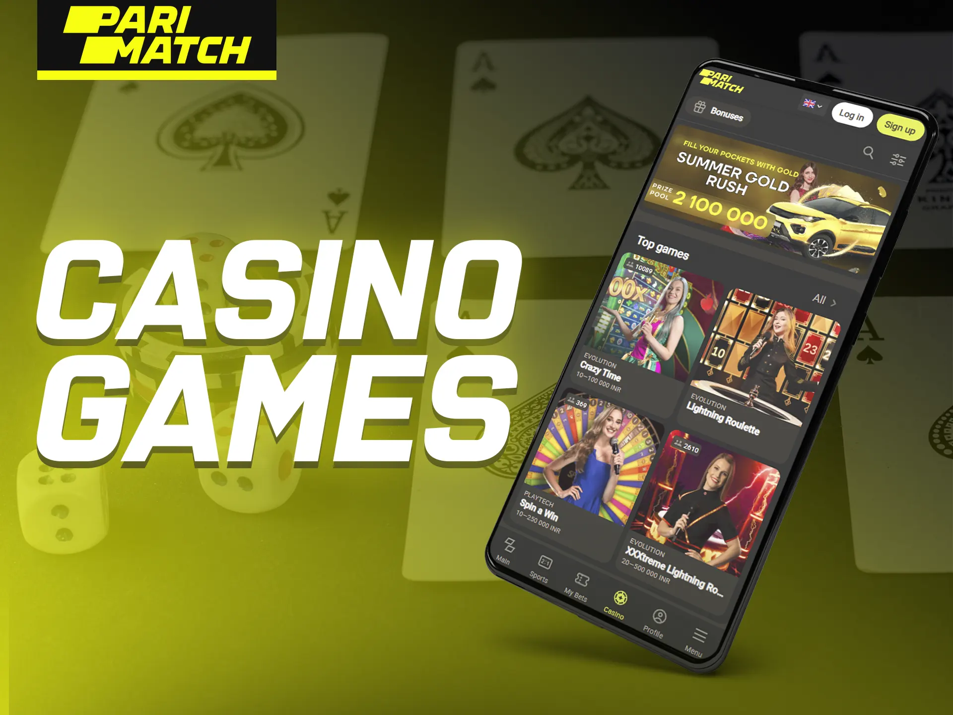 The Parimatch app provides a wide variety of casino games for gamers to wager on. 
