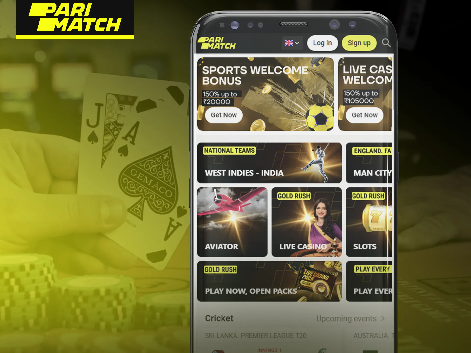 The mobile version of the Parimatch website allows users to use the platforms via mobile devices.