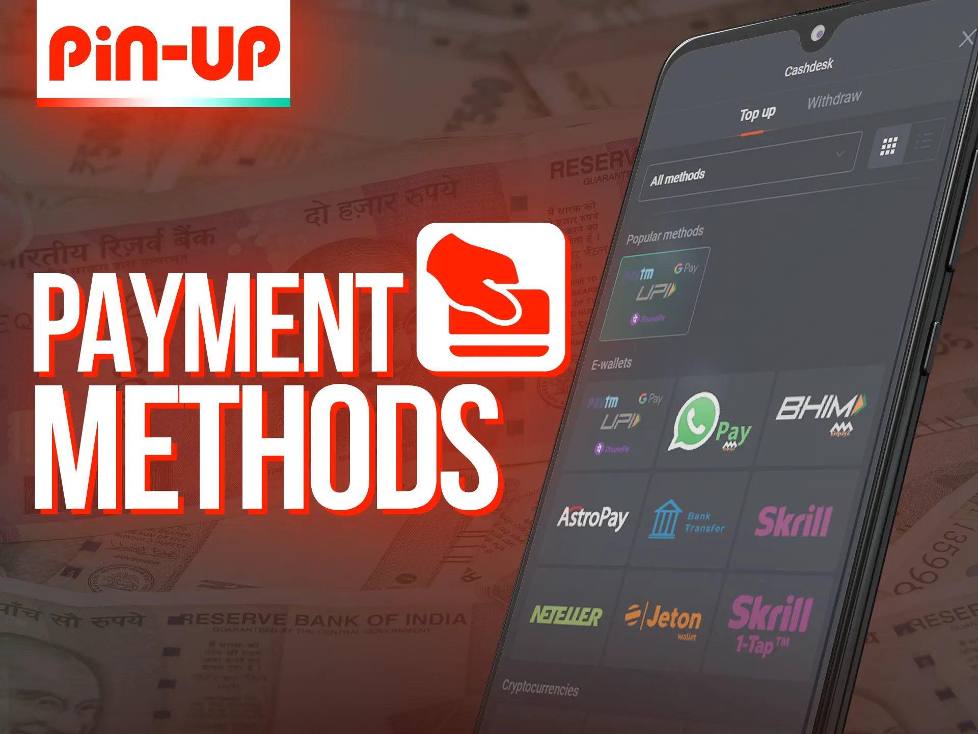 Familiarize yourself with the payment methods on Pin-Up.