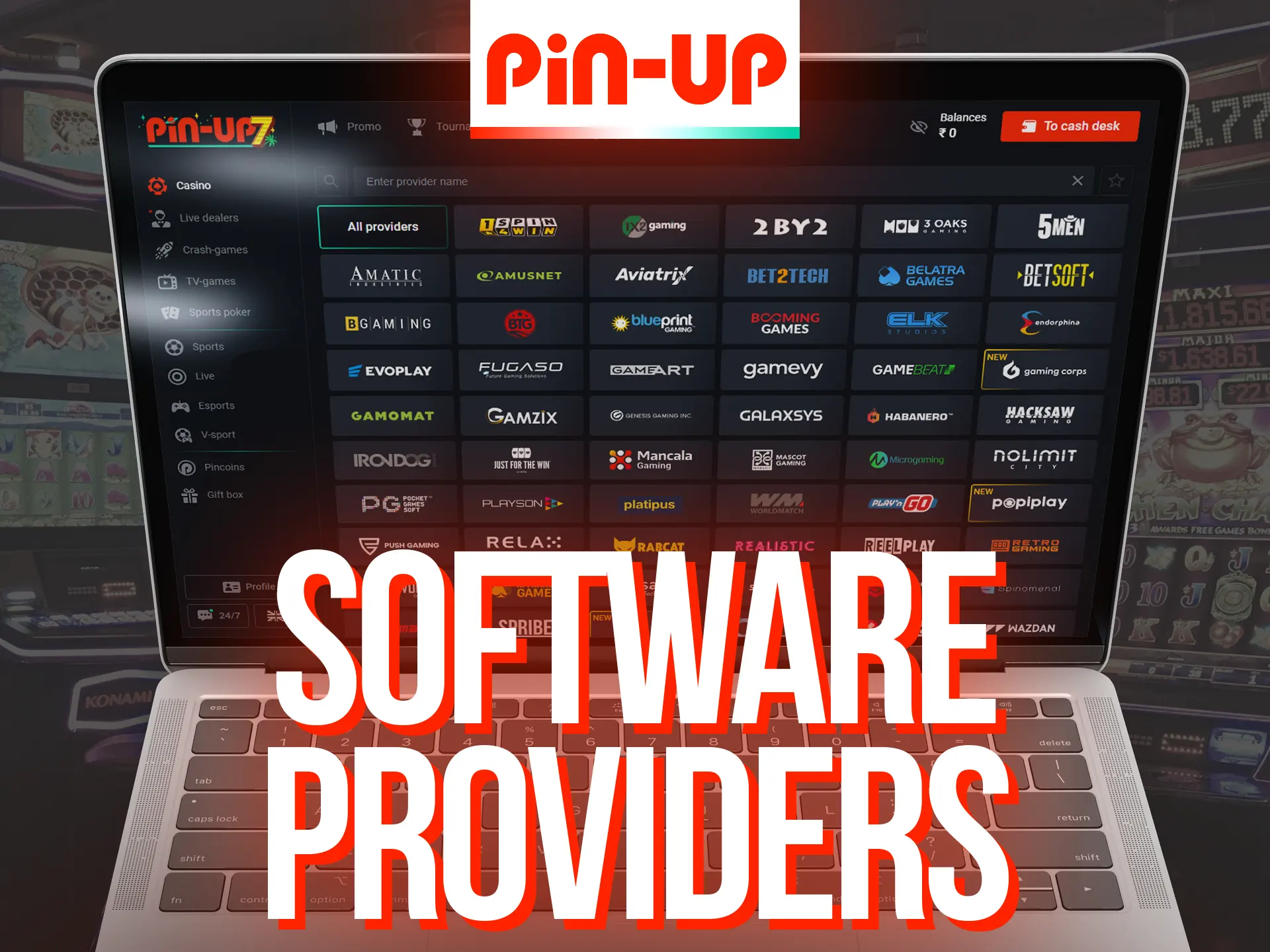 At Pin-Up casino you can play games from trusted gambling providers.