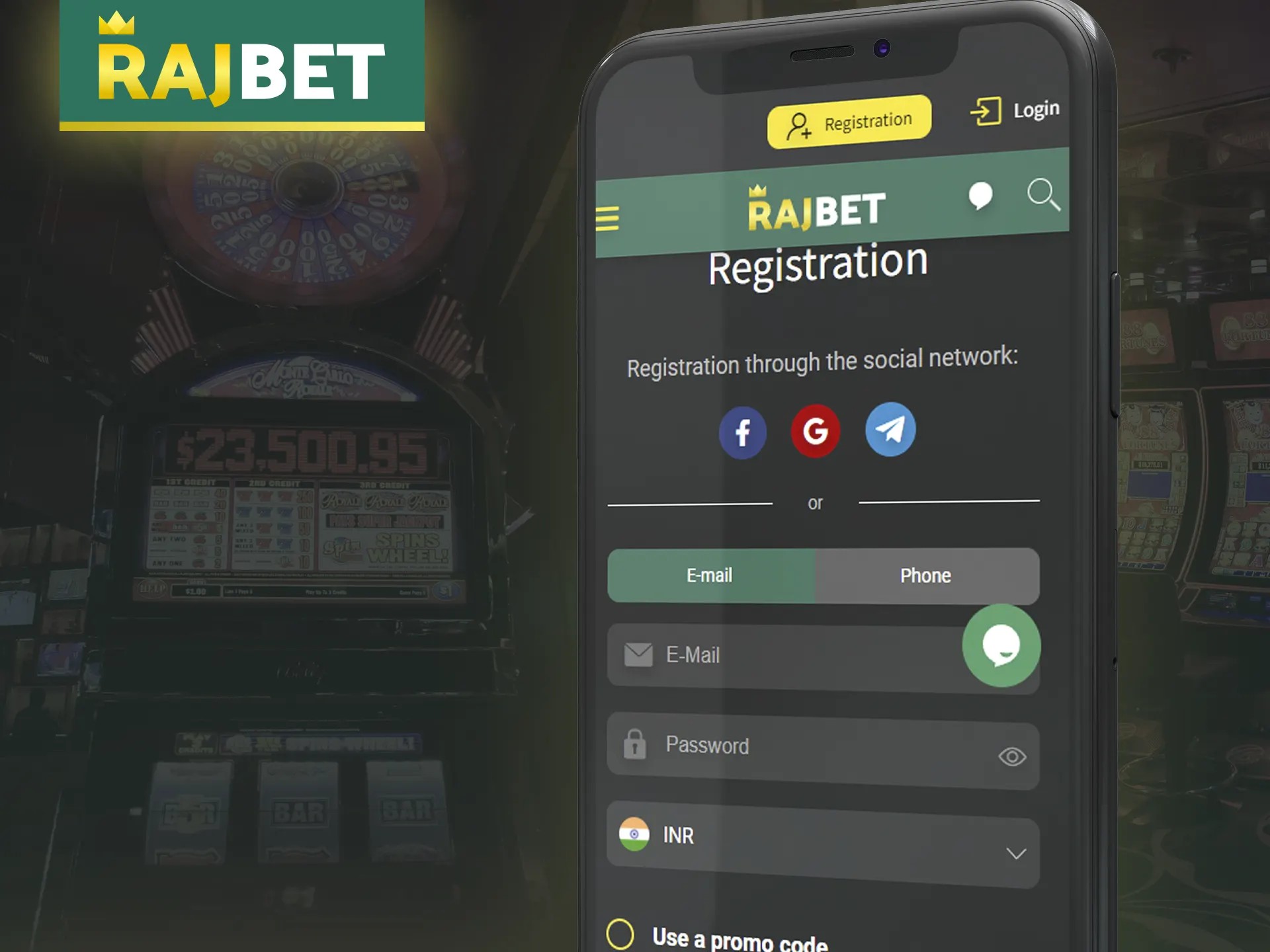 Go through a quick registration in the Rajbet mobile app.