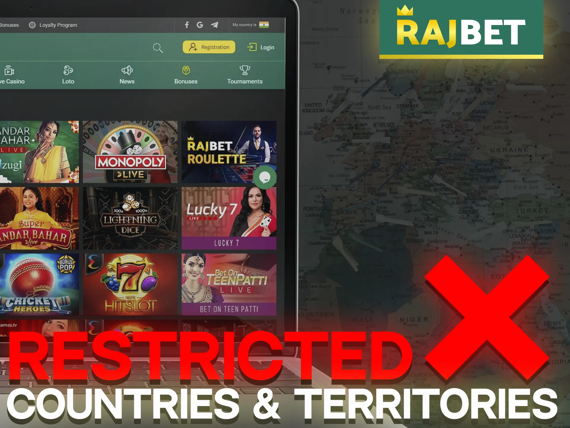 Internet gambling is prohibited in many countries, players from these nations are unable to access the Rajbet online casino.