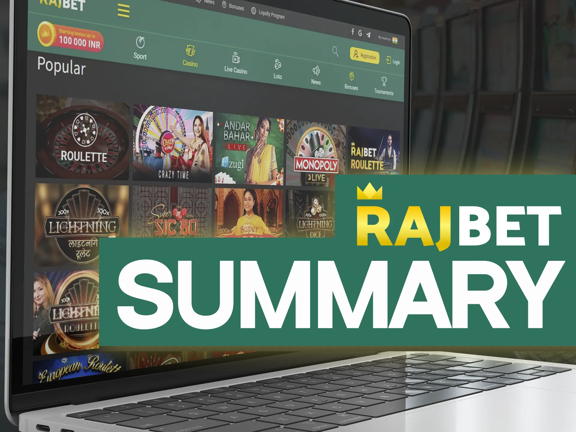 Rajbet Casino features something for everyone, whether you are a novice or a seasoned gambler.