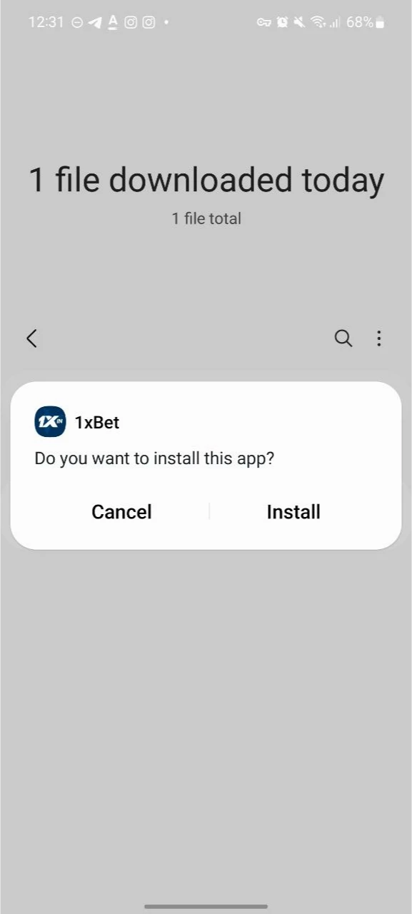 Start installing the app on your Android.