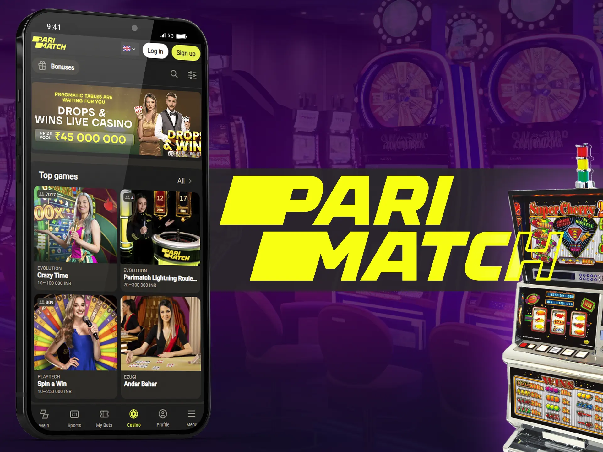 Play the best slots with Parimatch app.