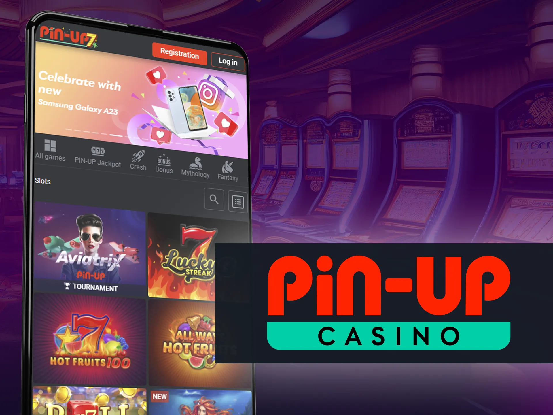 Try your luck at Pin-Up app Casino slots.