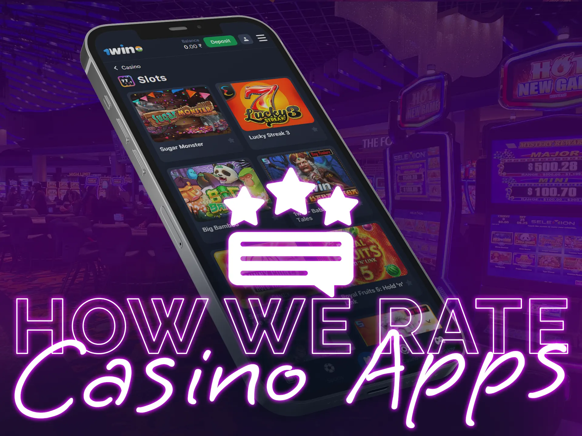 Find out what criteria we use to select the best slots casinos for you in our apps ranking.