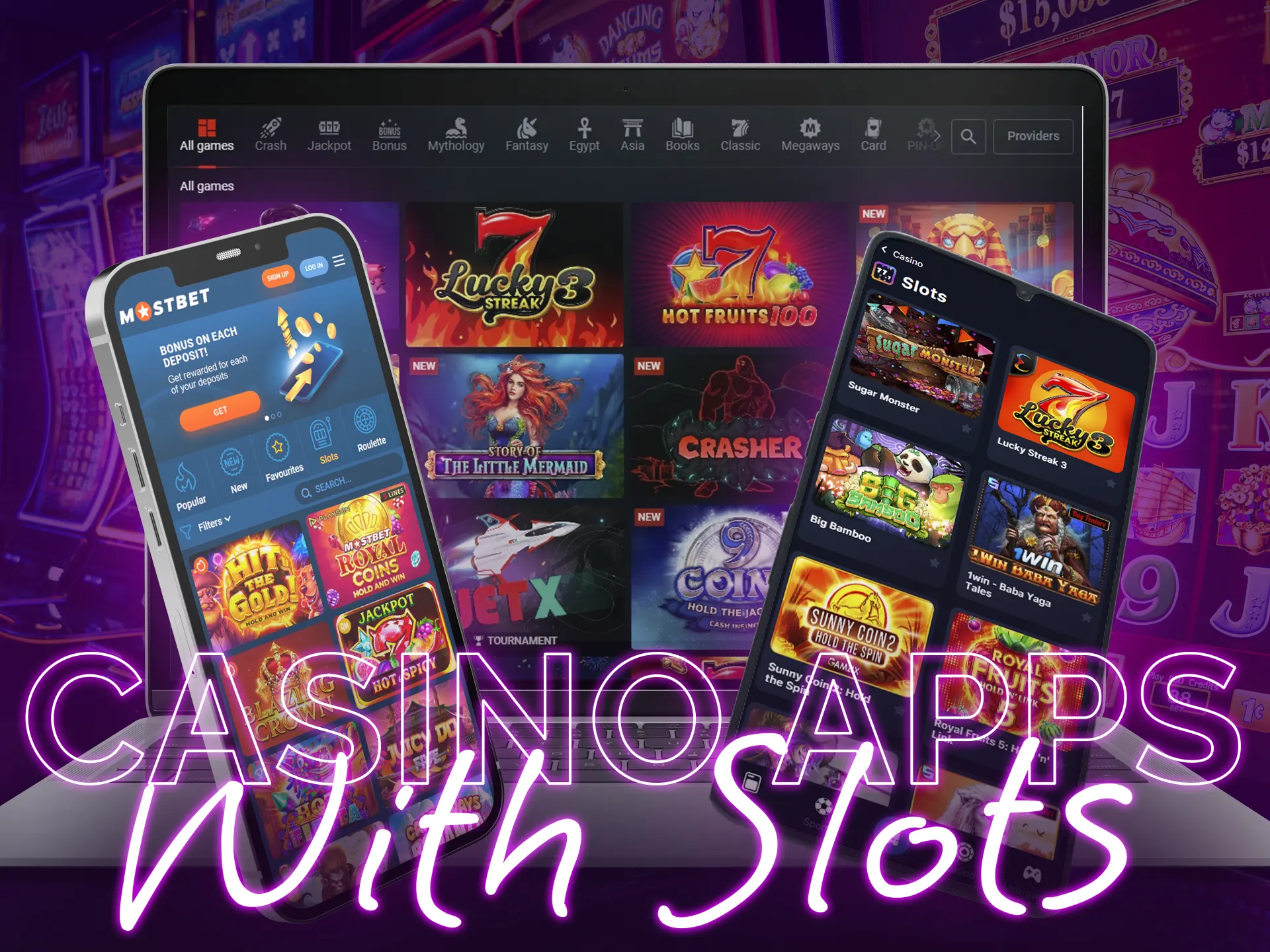 You can also play exciting slots from your phone via apps.