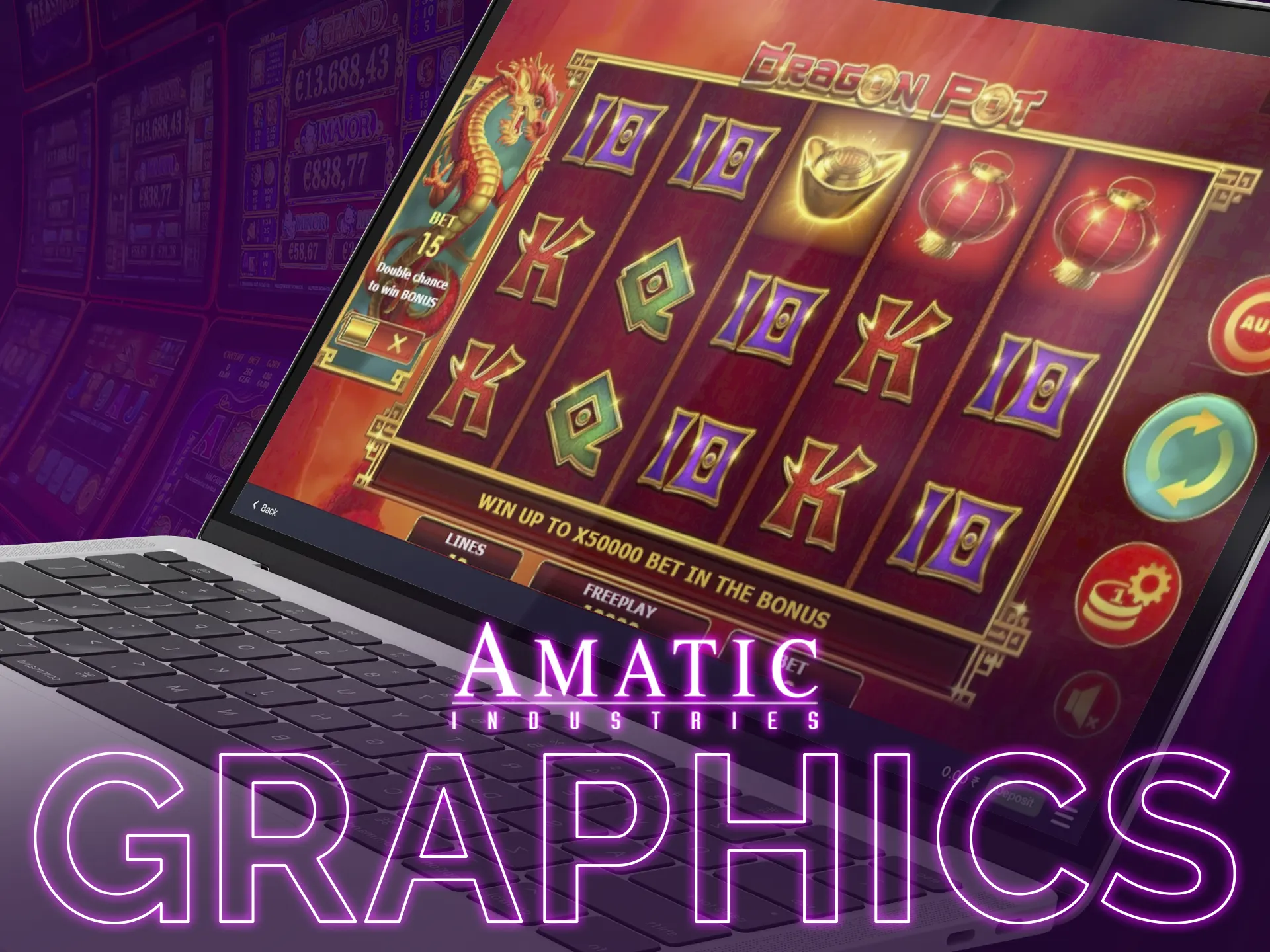 Amatic has a colorful, classic, neon, minimal gameplay.