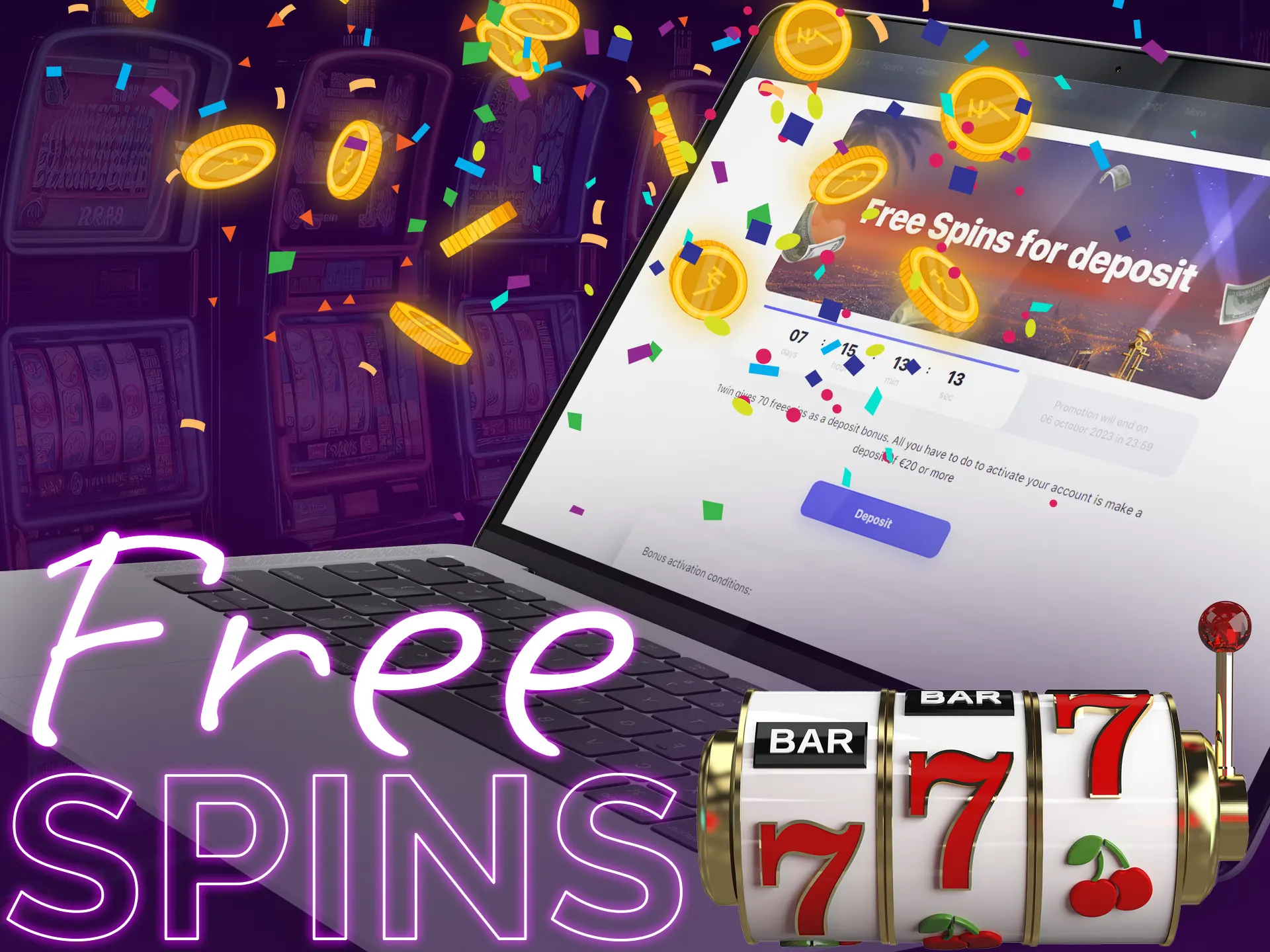 Free Spins - one of the types of no-wagering bonuses.