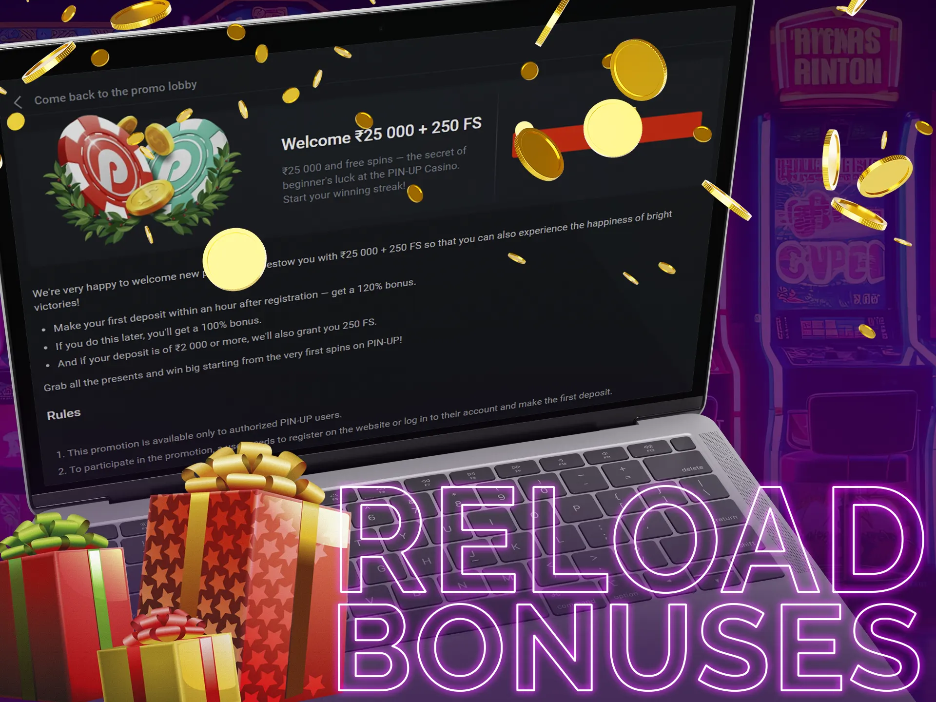 Reload bonuses giving you additional amounts of money.