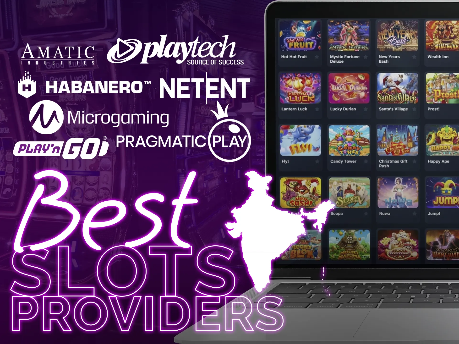 Explore the best providers that make slot games for casinos in India.