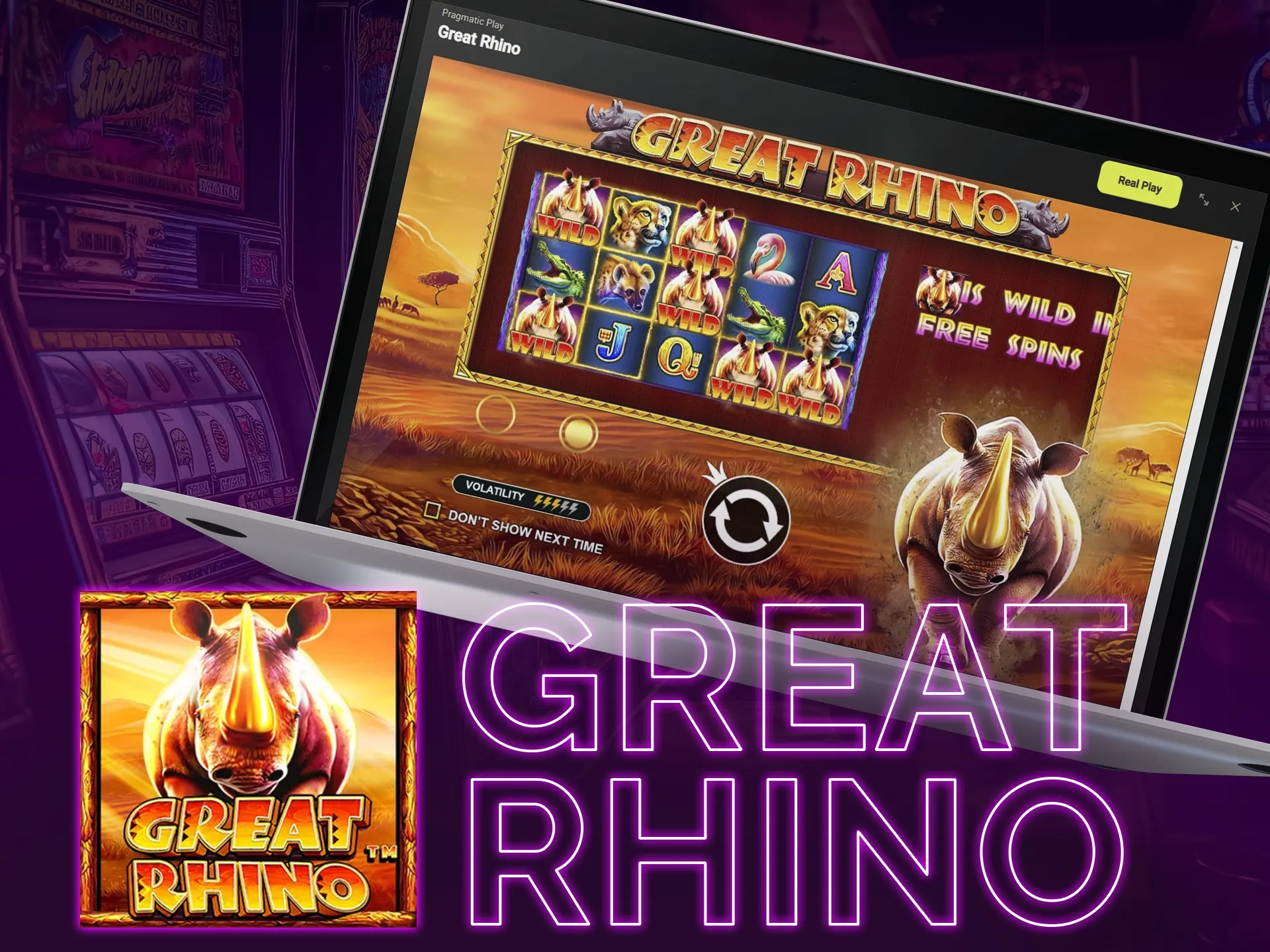 Enjoy Great Rhino slot immersive gameplay.