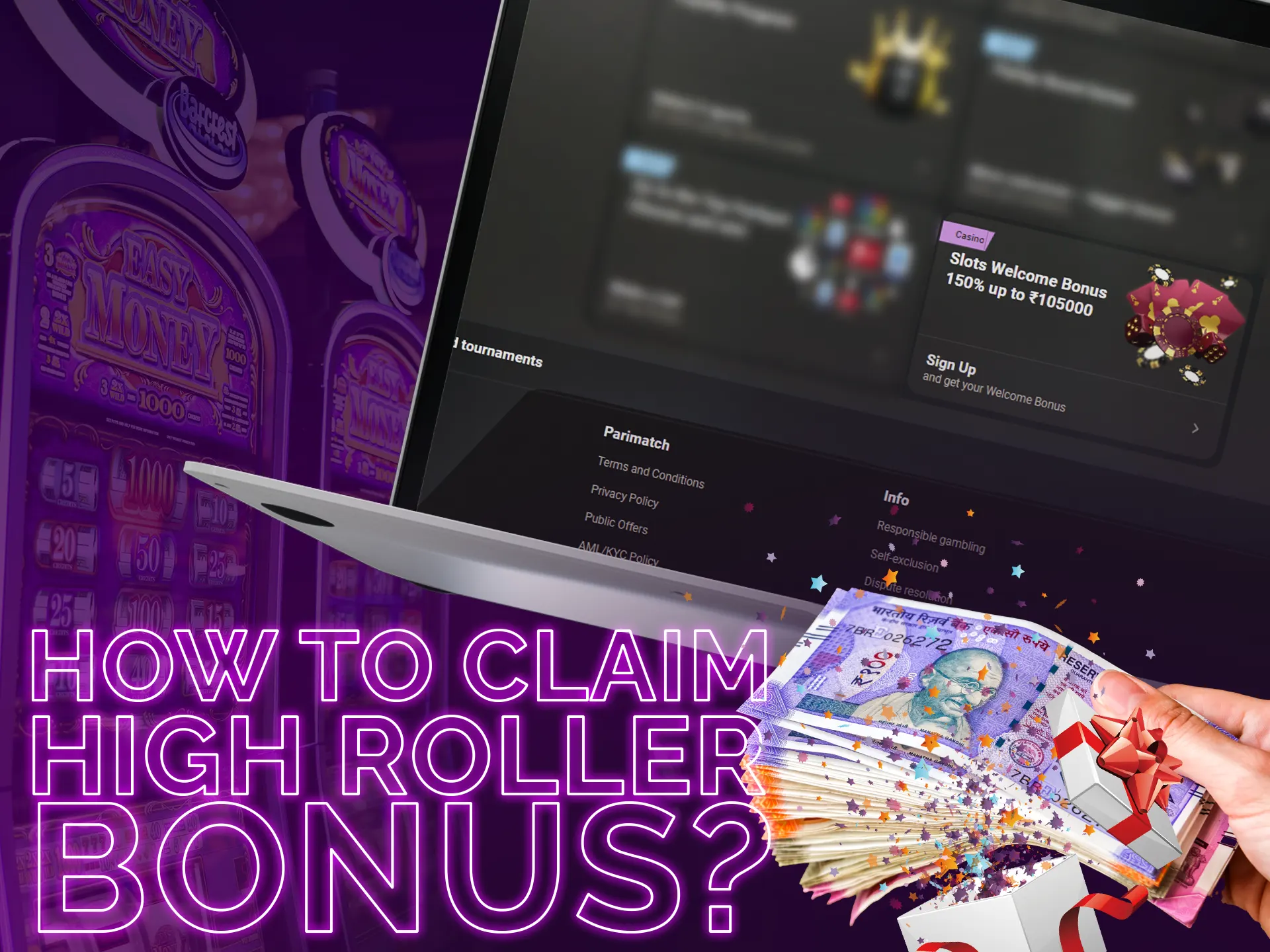 Ways to claim the high-roller bonus.