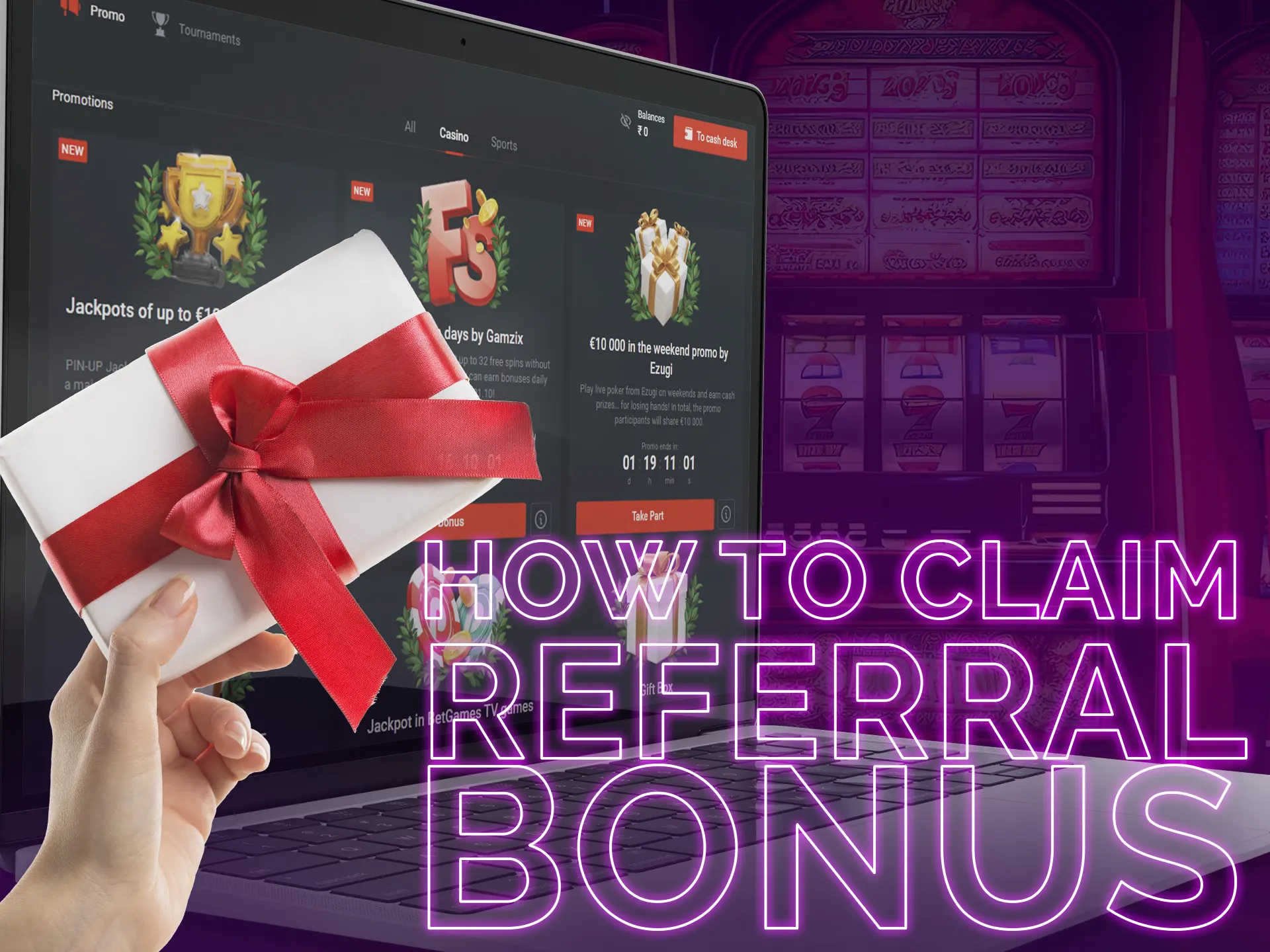 Steps for claiming referral bonuses.