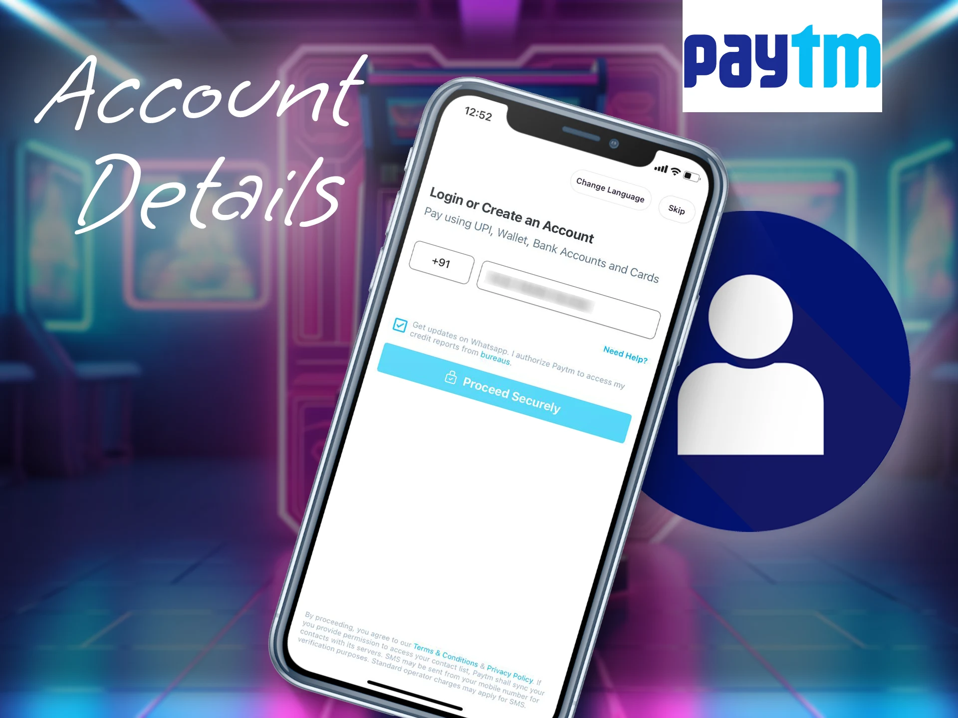 Register an account on the Paytm app.
