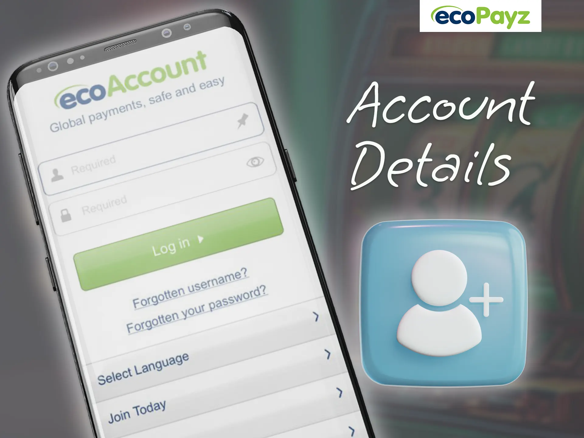 Register an ecoPayz account.