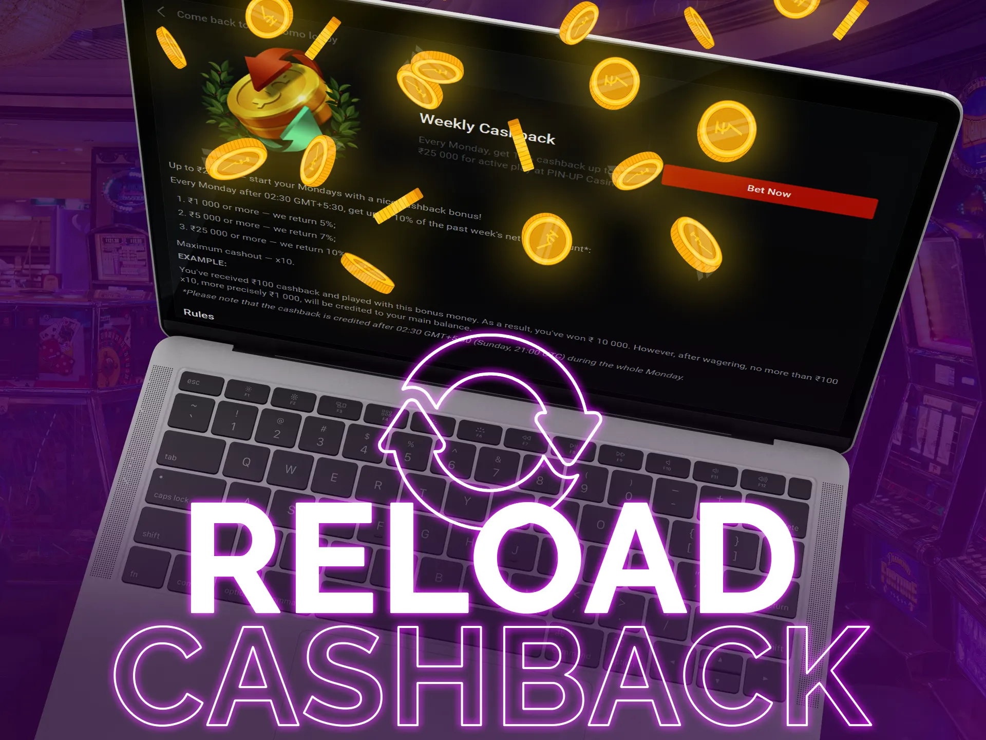 Use reload cashback when you spent your first deposit.