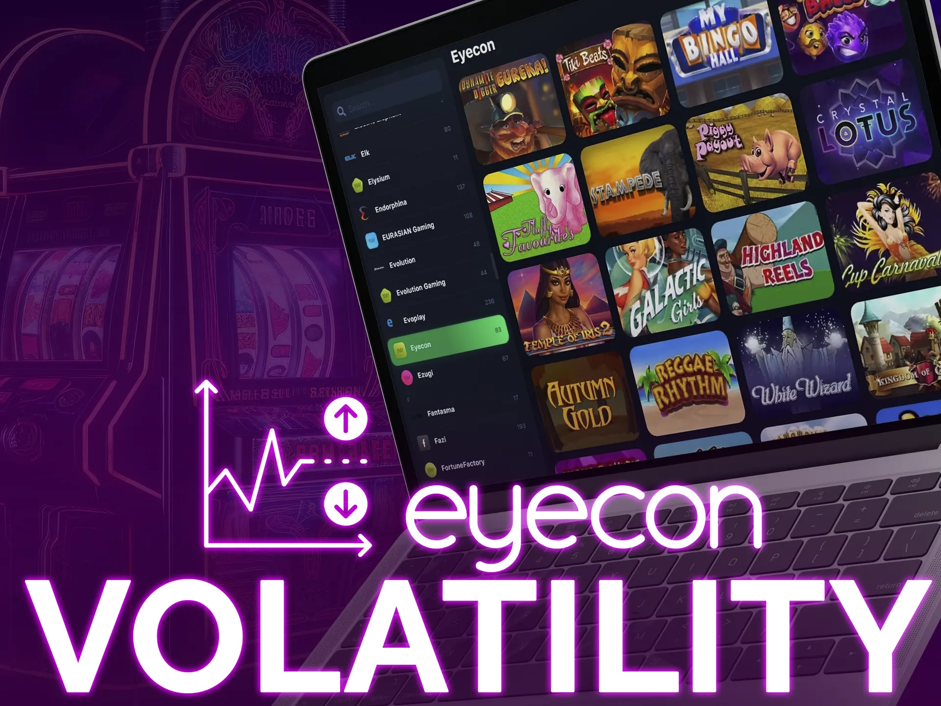 Volatility affects winnings. Eyecon games boast high and above-average performance.