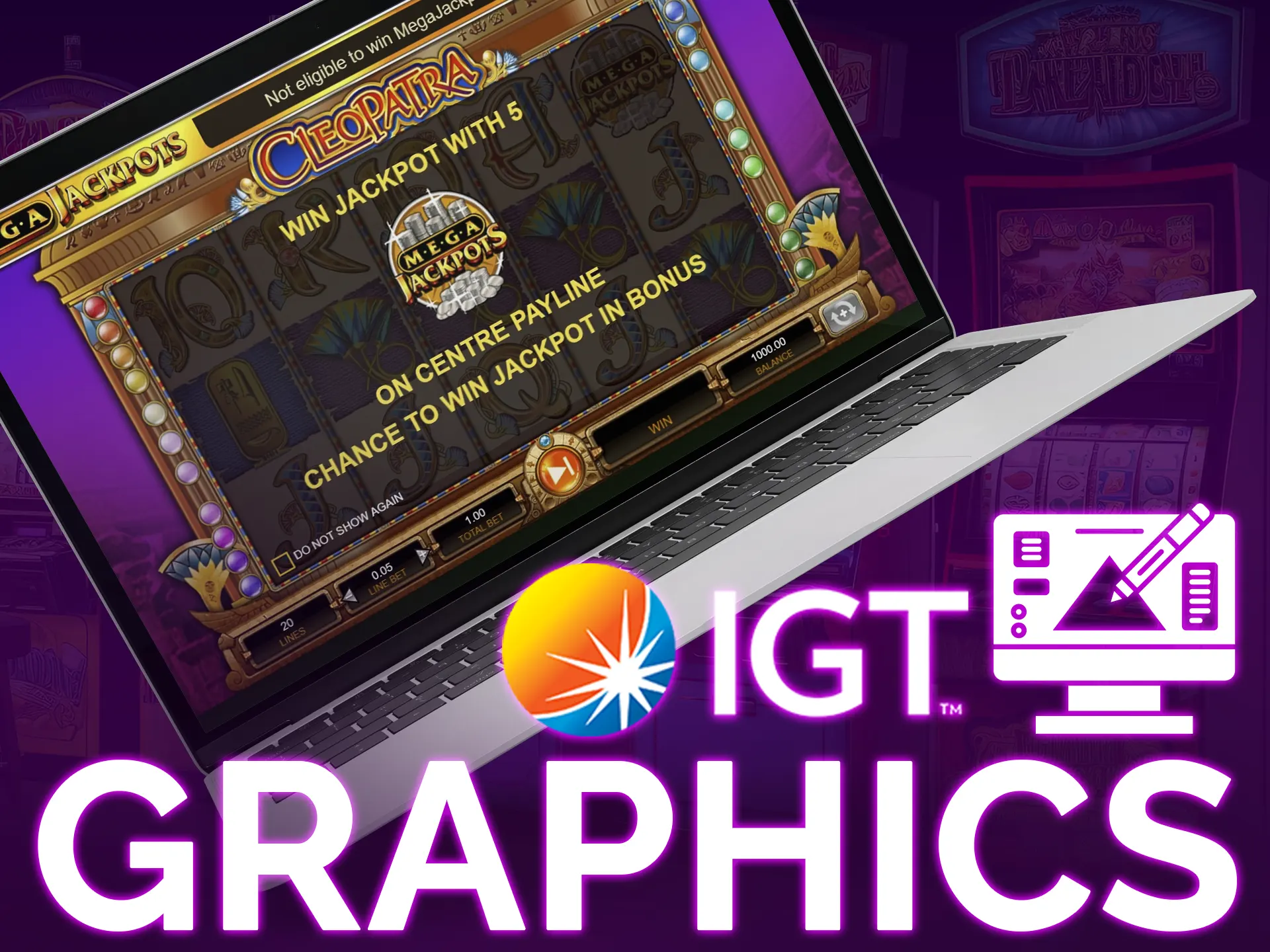 Play IGT slots with the top-quality graphics.