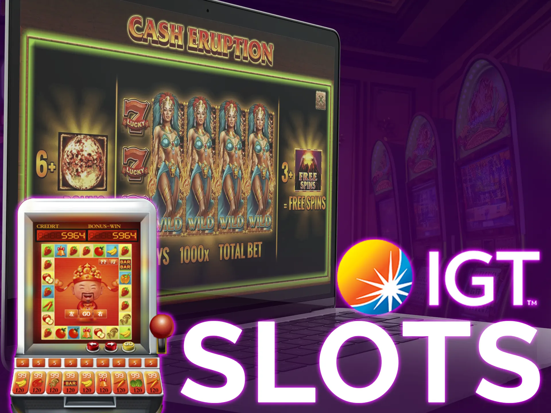 Enjoy a high number and variety of slots from IGT.