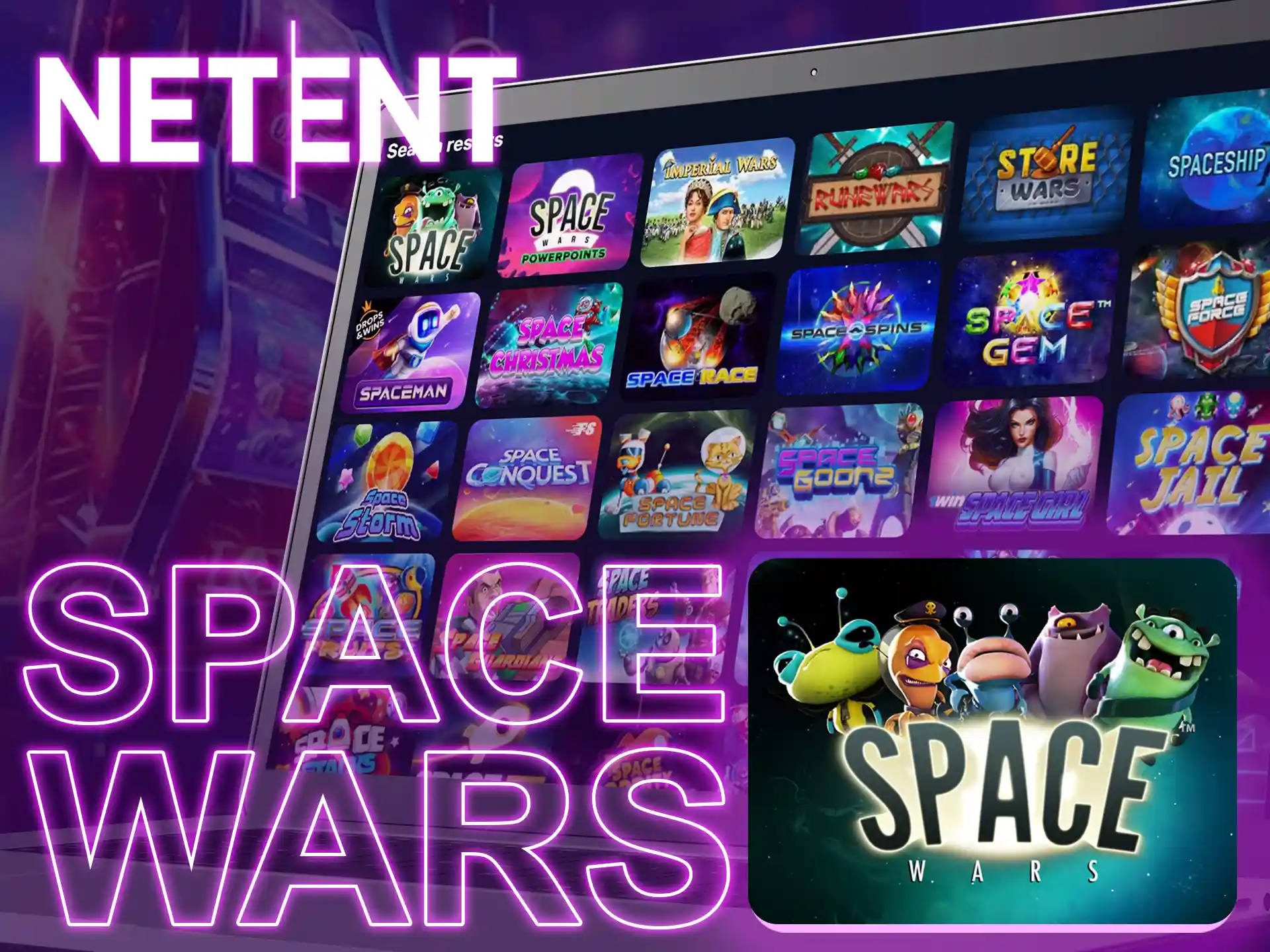 Provider Netent is pleased to present an unusual Space Wars slot in three-dimensional format.