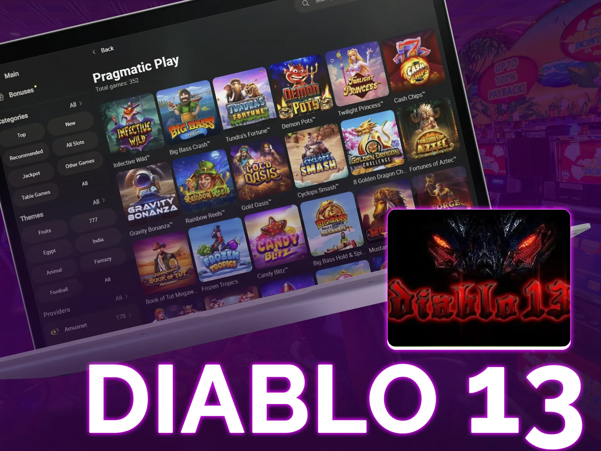 Plunge into the horror atmosphere with the Diablo 13 slot!