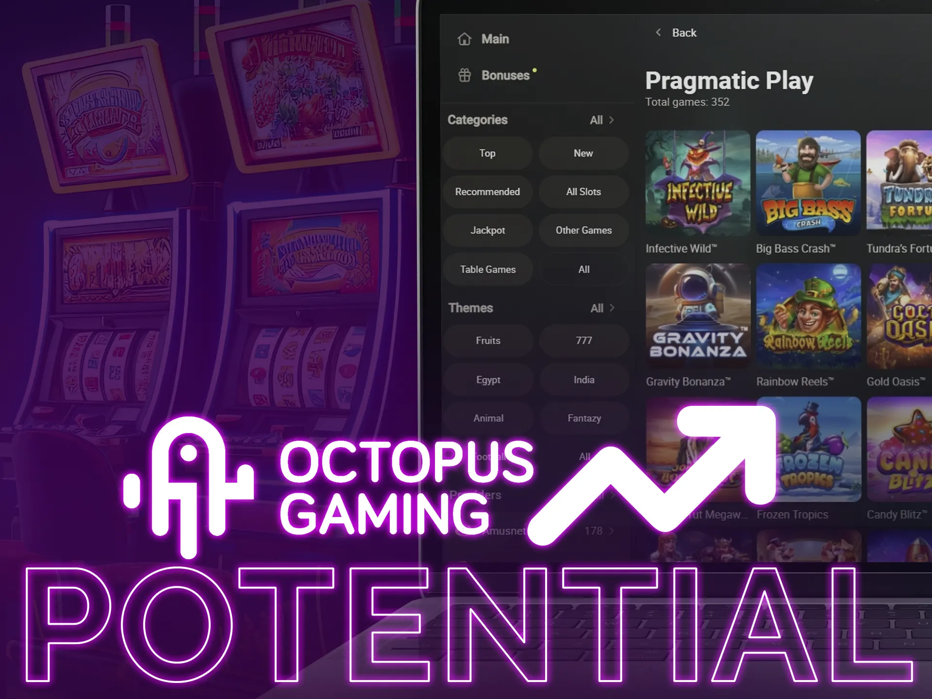 Octopus Gaming slots giving you a high potential of winnings.