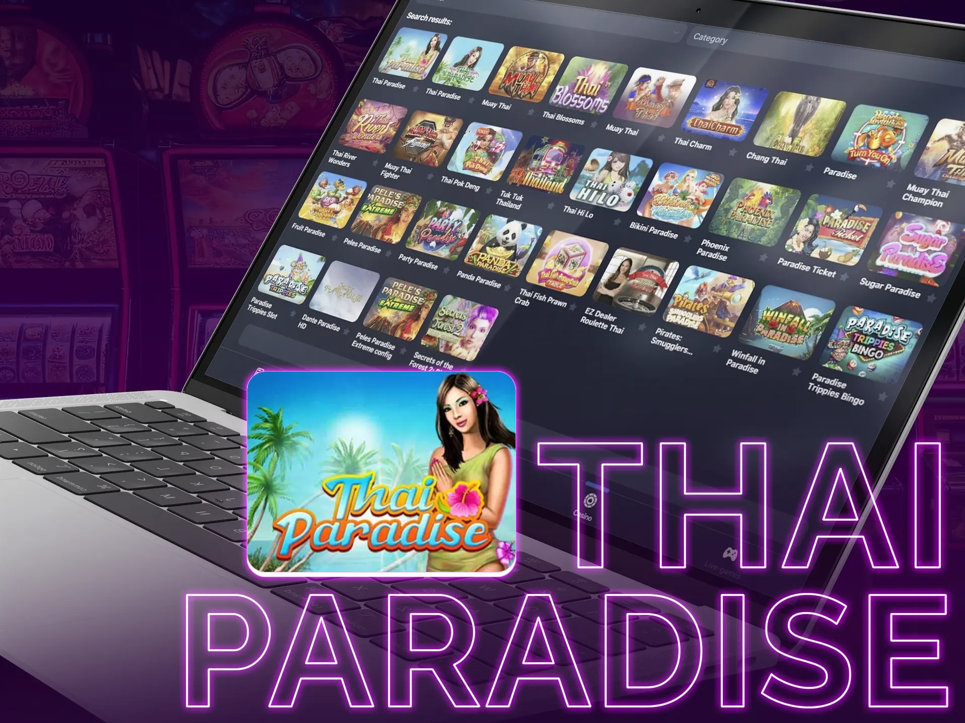 Thai Paradise slot: 5x3 reels, bonus levels, high RTP.