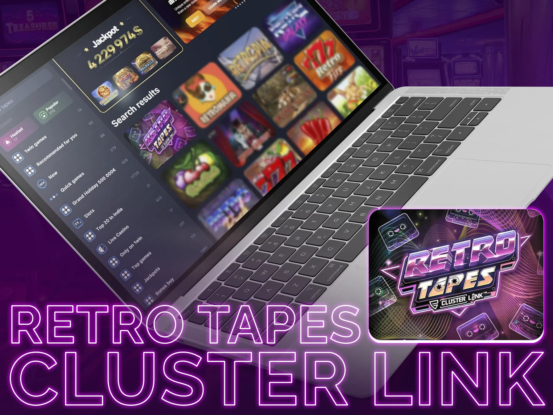Retro tapes cluster link slot: Cosmic theme, customizable reels, high RTP.